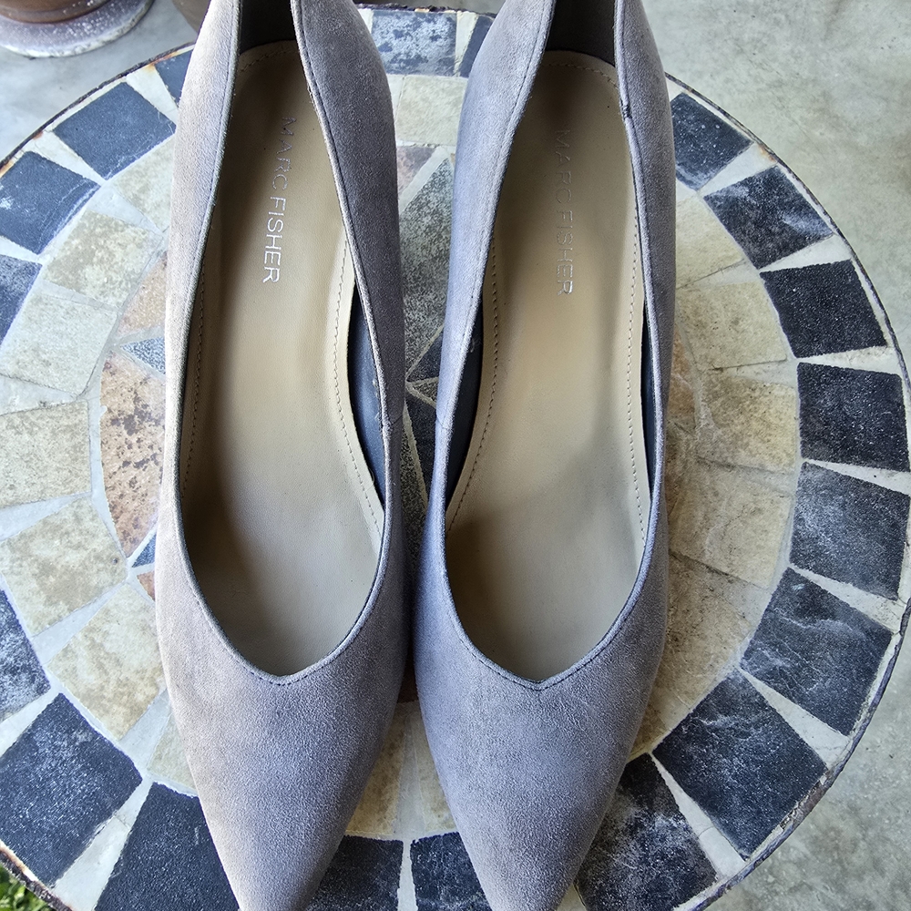 Marc Fisher Gray Suede Heels